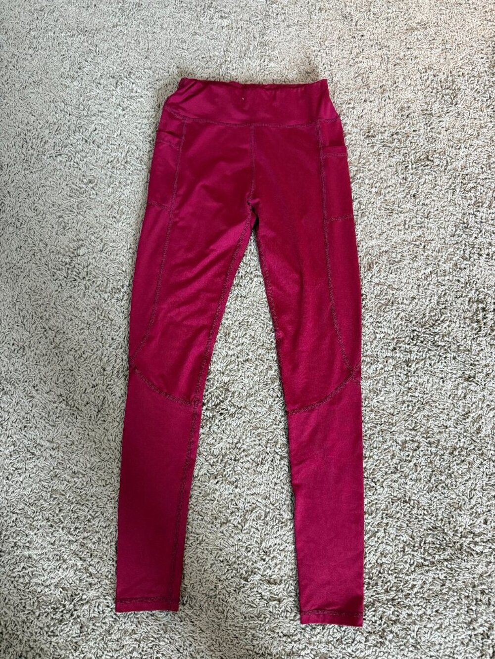 SHEIN Athletic Leggings with Pockets (Red) Women's Small